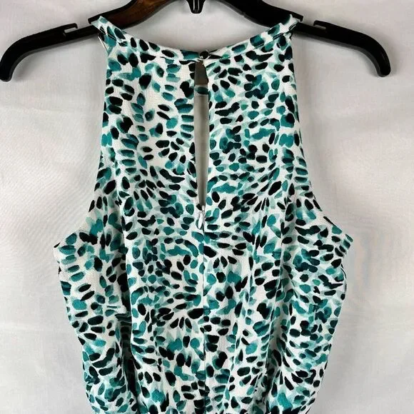 Vince Camuto Sleeveless High Neck Tie Waist Capri Jumpsuit 4 - Picture 5 of 16